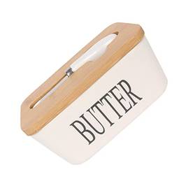 Manteigueira Coberta - Manteiga de Manteiga Moderna Manteiga com Cortador de Manteiga para Balcão ou Frigorífico,Bandeja de pote de manteiga de fazenda com cortador de manteiga para Enjovdery