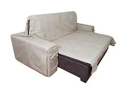 Capa p/Sofá Retrátil e Reclinável em Acquablock Impermeável - Veste sofás de 1,96m até 2,35m Cor:Bege