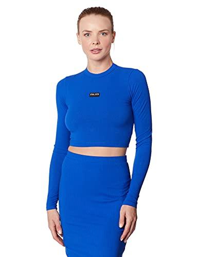 Blusa Canelada Colcci Fitness, Feminino, Azul Ultra Blue, M