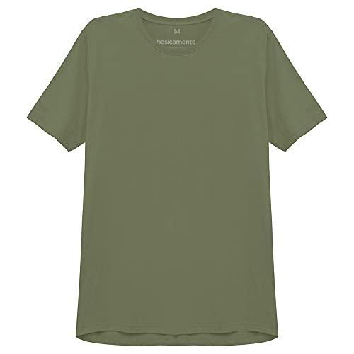 Camiseta Gola C Masculina; basicamente; Verde Folha XGG