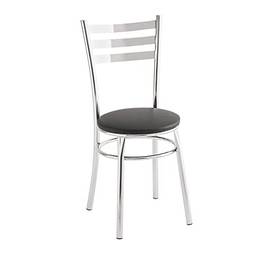 Cadeira para Cozinha Assento Estofado 404 Unimóvel Cromado/Preto