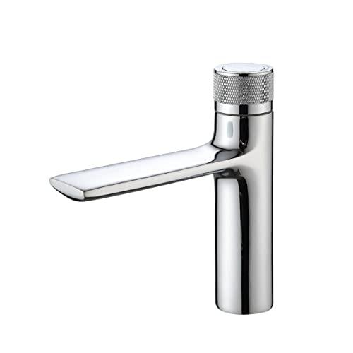 Torneira Banheiro Premium Luxo Click Controle Monocomando Misturador Inox Aço Cromada Bancada Pia Banheiro Alto Padrão Decoração Quente Frio