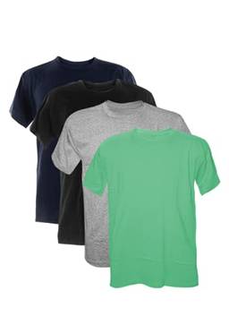 Kit 4 Camisetas Poliester 30.1 (Verde Bebe, Mescla, Preto, Marinho, P)