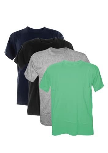 Kit 4 Camisetas Poliester 30.1 (Verde Bebe, Mescla, Preto, Marinho, GG)