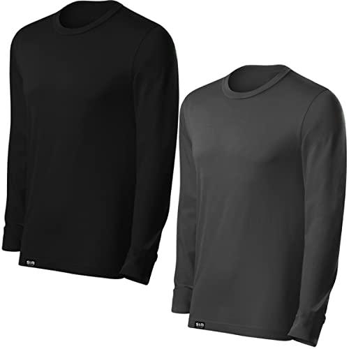 KIT 2 Camisetas UV Protection Masculina UV50+ Tecido Ice Dry Fit Secagem Rápida – G Preto - Cinza