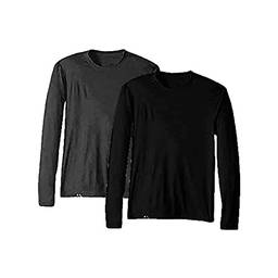 KIT 2 Camisetas UV Protection Masculina UV50+ Tecido Ice Dry Fit Secagem Rápida – M Preto - Cinza