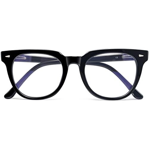 Óculos Luz Azul para Masculino e Feminino, óculos anti luz azul Óculos Anti-fadiga Oculos para Computador Óculos de Armação Quadrada TR90 (âmbar preto)