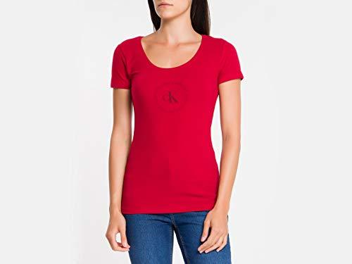 Camiseta Slim, Calvin Klein, Feminino, Vermelho, M
