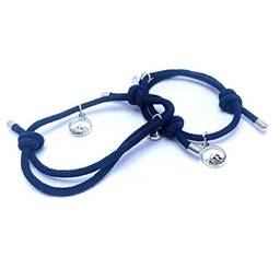 Bracelet Magnético Ajustável Casais Pulseiras Da Cor Azul Com Imãs Que Se Juntam Casal Amizade