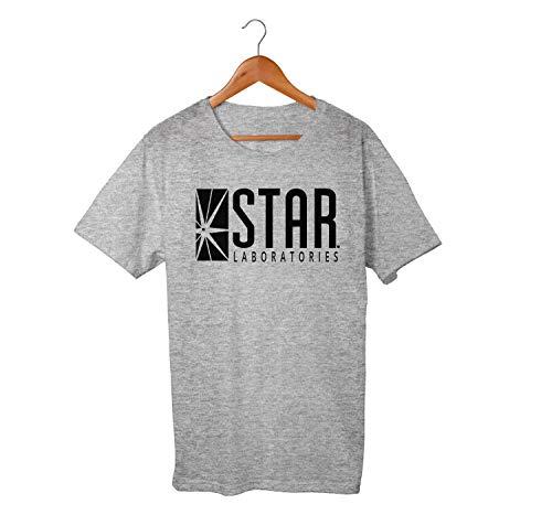 Camiseta Unissex Flash Star Labs Serie Laboratório Nerd 100% Algodão (Cinza, M)