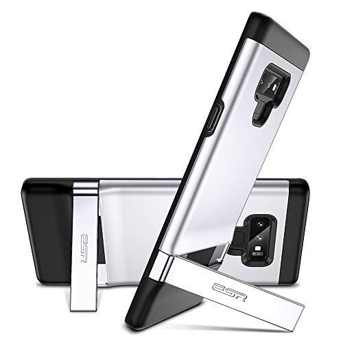 ESR Metal Kickstand Case Compatible for Samsung Note 9,[Vertical and Horizontal Stand] [Reinforced Drop Protection] Hard PC Back with Flexible TPU Bumper for Note 9(Sliver).