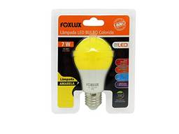 Lâmpada LED Bulbo Colorida Foxlux – Amarela – 7W – Bivolt (110/240V) – Base E-27