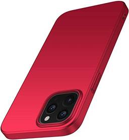 Capa Capinha Protetora Para Iphone 12 e 12 Pro Tela De 6.1 Polegadas Case Acrílica Fosca Ultra Fina, Luxuosa Premium Qualidade TOP - Danet (Vermelha)