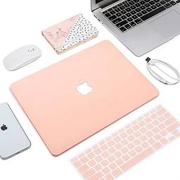 TwiHill Capa rígida vazada compatível com MacBook Pro 13 polegadas versão A2251/A2289/A2338, tela de retina com Touch ID, capa protetora de plástico rígido e capa de teclado (rosa)