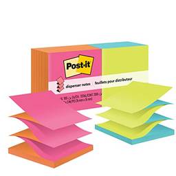 Post-it Notas pop-up, 7,6 x 7,6 cm, 12 blocos, notas adesivas favoritas número 1 dos EUA, poptimista, cores brilhantes, remoção limpa, reciclável (R330-12AN)