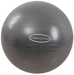 BalanceFrom Bola de exercício antiestouro e antiderrapante bola de ioga bola fitness bola de parto com bomba rápida, capacidade de 900 g (38-45 cm, P, cinza)