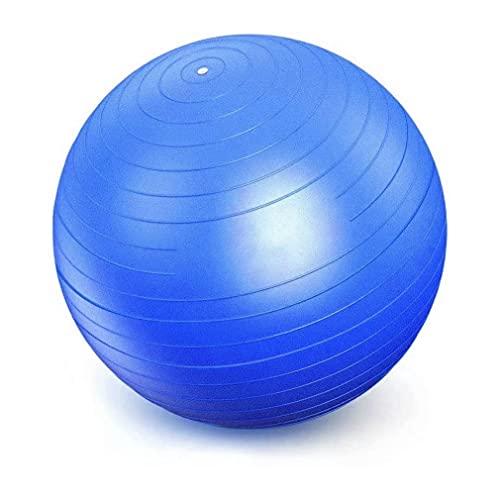 Bola Suiça Premium para Pilates, Yoga e Exercícios, Sistema Anti-Estouro Resistente, Leve, Capacidade de 150kg, Acompanha Bomba de Ar, Lavável (65cm, Azul)