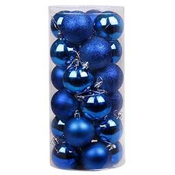 Bolas de Natal Decorativas Bolas de Natal Bolas de Natal - 24 peças Bolas de Natal Brilhantes Decorações de Árvore de Natal Decoração de Festa - Azul 4 cm
