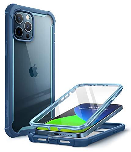Capa Capinha Case i Blason Ares para iPhone 12 Pro Max 6.7 polegadas (versão 2020), capa resistente de dupla camada transparente com protetor de tela integrado  (Azul)