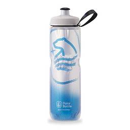 Polar Bottle - 680 g Big Bear – Branco e Azul Cobalto – Garrafa de água isolada para ciclismo e esportes, mantém a água mais fria 2x mais longa e serve na maioria das gaiolas de garrafa de bicicleta