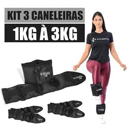 Kit Tornozeleira De Peso Caneleira Par De 1 a 3 Kg Academia Fitness