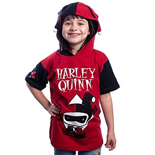 Camiseta Harley Quinn Infantil Cosplay, Piticas, Criança Unissex, Vermelho Minnie, 2