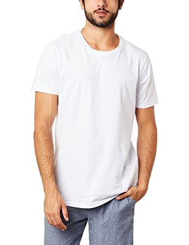 T-Shirt Logo Bordado, Guess, Masculino, Branco, 3G