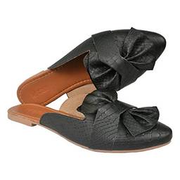 Sapato Sofisticado Mule Maunela Marques Tendência Moda Feminina vestuário adulto:37;cor:preto