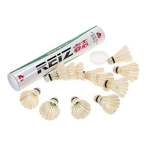 mingzhe 12 pçs badmintons pato/pena de ganso/espuma cabeça de paus peteca conjunto jogo de bola de badminton com tubo de armazenamento
