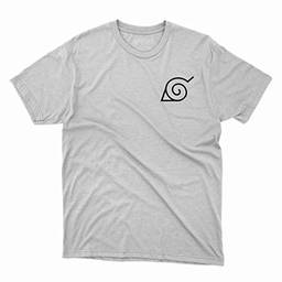 Camiseta Unissex Naruto Aldeia Da Folha Anime 100% Algodão (Branco, G)