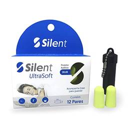 Protetor Auricular Silent Earplug 12 Pares Ultra mais alto de 38 dB, protetores auriculares confortáveis para dormir, ronco, viagem, shows, estudar, ruído alto (Verde)