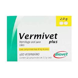 Vermífugo Biovet Vermivet Plus 2g para Cães - 2 Comprimidos