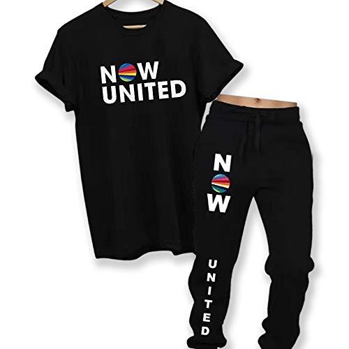 Conjunto Camiseta Now United + Calça Moletom Now United Integrantes (GG, Preto)