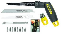 General Tools 86014 14 peças Quad Saw/Driver, Preto/Amarelo