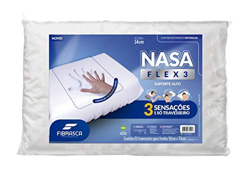 Travesseiro Nasa Flex 3 Suporte Alto - P/fronhas 50x70 cm - Fibrasca, Branco