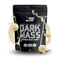 Dark Mass 3kg Hipercalórico Waxy Maize, Whey Protein, Albumina, Creatina - Zero Gordura - Ganho de Massa Magra - Dark Lab (Baunilha)