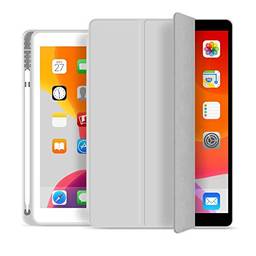 Capa Novo iPad 7a, 8a e 9a Geração 10.2? WB Premium Slim Antichoque com Compart. para Pencil Cinza