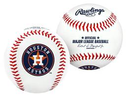 Rawlings Bola de beisebol com logotipo do time Houston Astros da MLB, oficial, branco