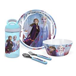 Zak Designs O conjunto de louça do filme Frozen II da Disney inclui prato, tigela, garrafa de água e utensílios