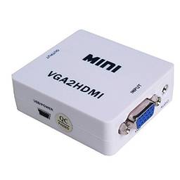 Mini adaptador VGA para HDMI VGA2HDMI 1080 P conector conversor com áudio para PC laptop para projetor HDTV