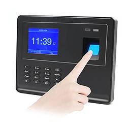 Rélogio De Ponto,Sailsbury Impressão digital biométrica Senha Time Attendace Machine Check-in do funcionário Leitor de registro de relógio de ponto com tela TFT de 2,8 polegadas Suporte de bateria emb
