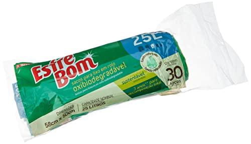 Saco Para Lixo Biodegradável De 25 Litros, Rolo Com 30 Sacos, Linha Esfrebom., Esfrebom