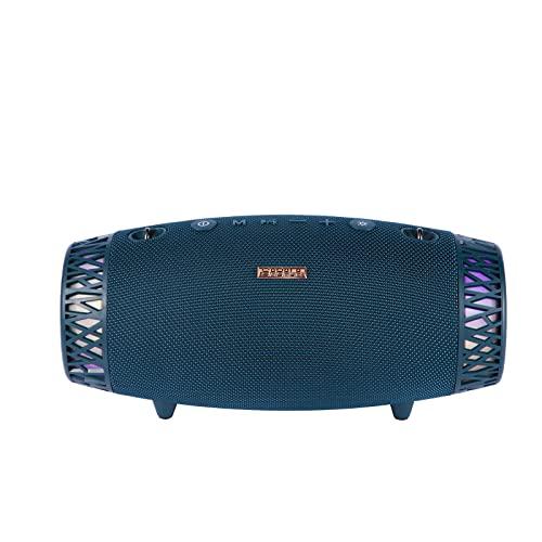 SABALA DR-205 Caixa de Som Bluetooth Portátil Rádio FM com Luz 360° de Alta Fidelidade HiFi Estéreo Externo,10H de Tempo de Reprodução, 20W RMS Potência (Azul)
