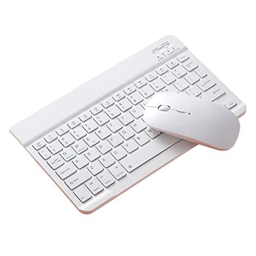#N/A Pente sem fio portátil magro universal do rato do teclado de bluetooth com bateria recarregável embutida - 10 polegadas branco
