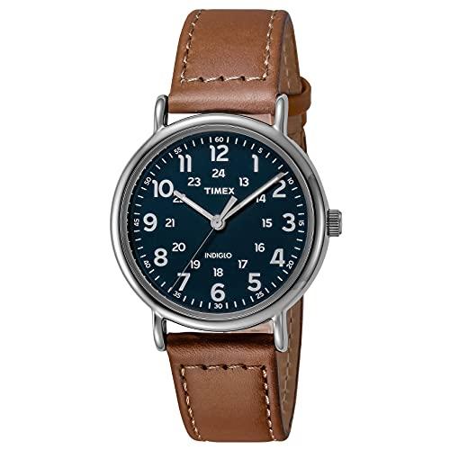 Timex Relógio masculino Weekender 40 mm, Bronzeado/azul, Relógio analógico