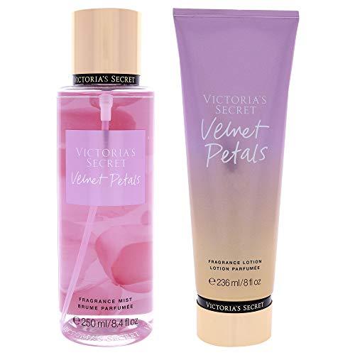 Victorias Secret Velvet Petals Kit For Women 2 Pc Kit 8.4 oz Fragrance Mist, 8 oz Body Lotion