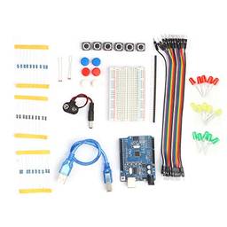 Andoer Kit para iniciantes Kit de aprendizado para iniciantes com placa de ensaio LED Jumper Wire Botões Substituição de componentes eletrônicos para Arduino UNO R3