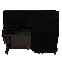Alomejor Capa de piano moderna capa de piano arte mais Pleuche decorado para piano vertical vertical universal (preto)