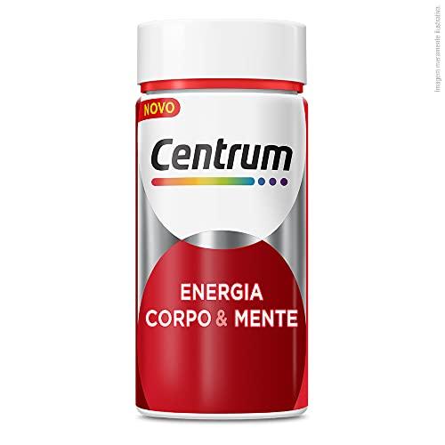 Centrum Multivitamínico Energia Corpo & Mente Para Homem e Mulher com Cafeína vinda do Guaraná e as Vitamina B6 e B12 do Complexo B, Não Contém Glúten, Com 60 Cápsulas