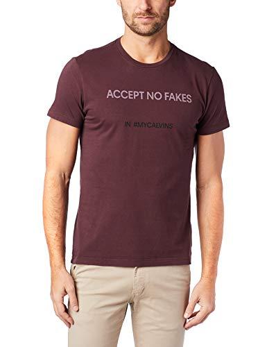 Camiseta Básica, Calvin Klein, Masculino, Bordô, GG